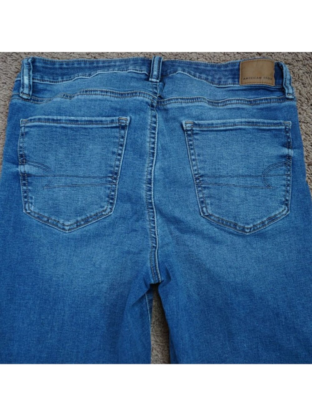 American Eagle Jeans Womens 8 High-Rise Kick Boot Crop Raw Hem Denim Stretch - Picture 4 of 10